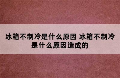 冰箱不制冷是什么原因 冰箱不制冷是什么原因造成的